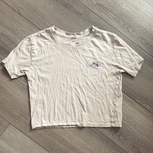 Garage Cream Relaxed Crop T-Shirt XS299